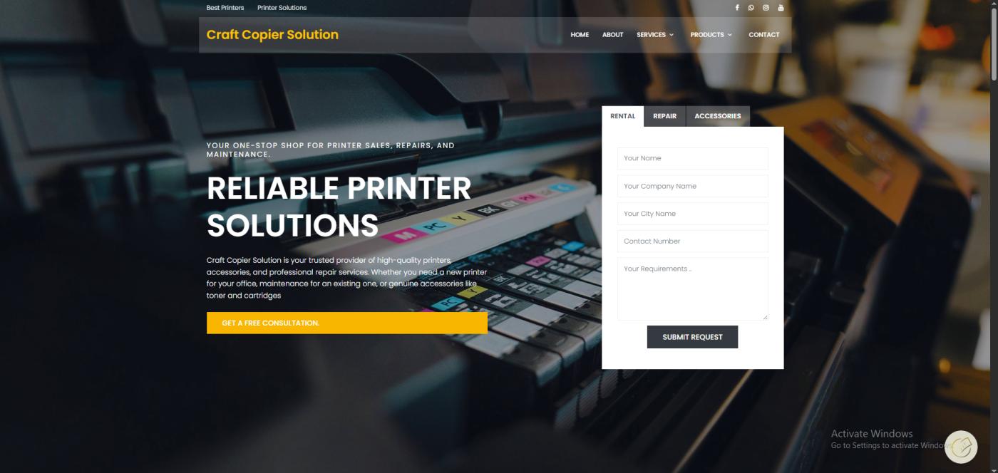 Craft Copier Solution Website